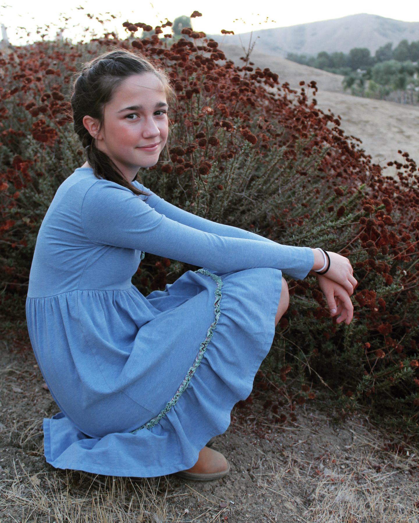 Children's portrait in blue dress