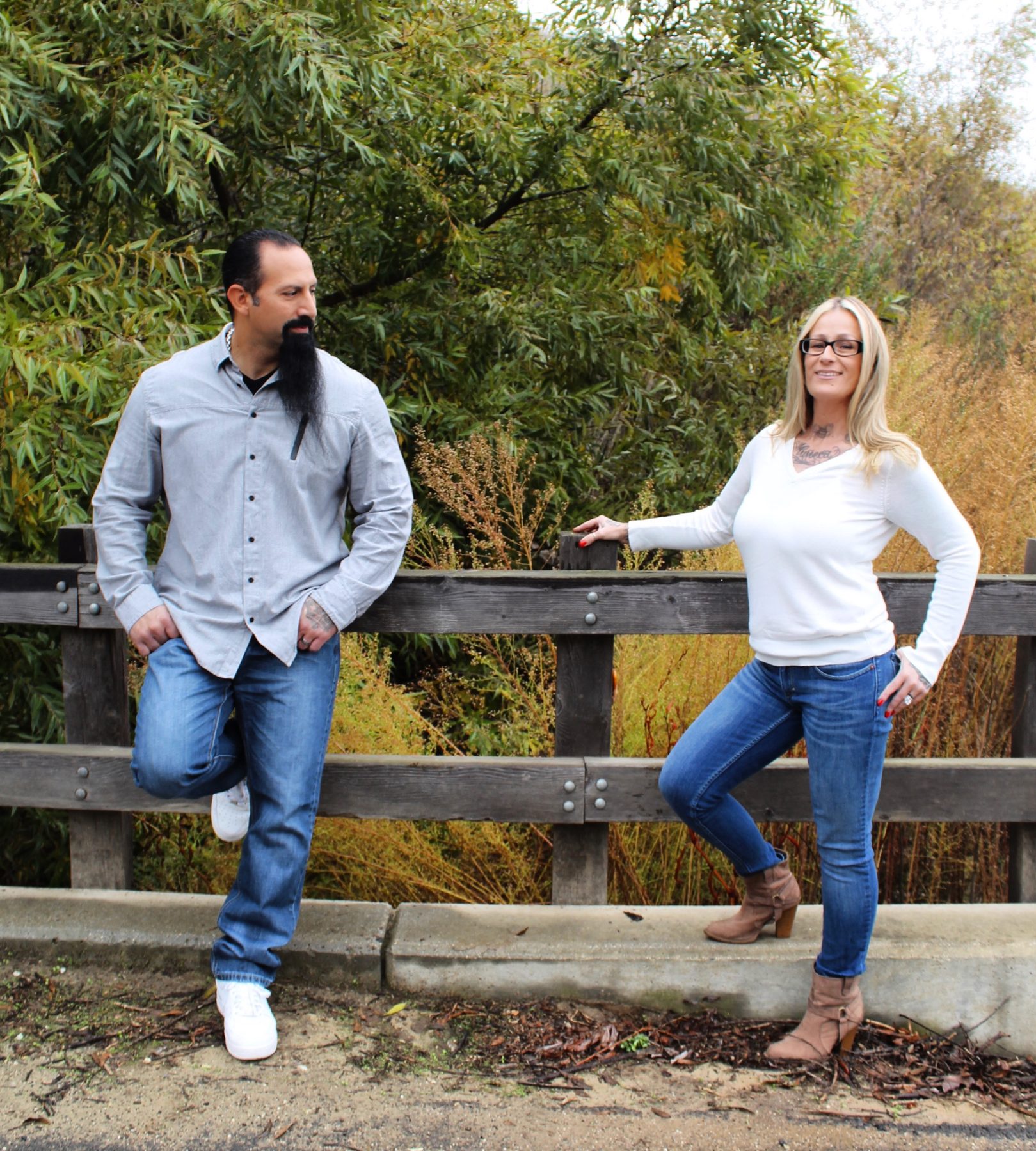 Couples session on bridge